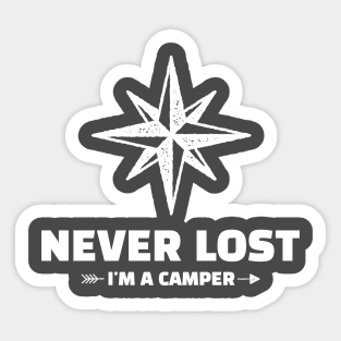 NEVER LOST I'M A CAMPER Sticker